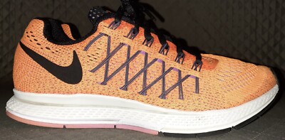 Nike Air Zoom Pegasus 32 Women's Orange Purple White Running Shoes US 6.5 UK 4