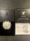 2021 W  1oz American Silver Eagle Uncirculated With Box and COA,Beautiful