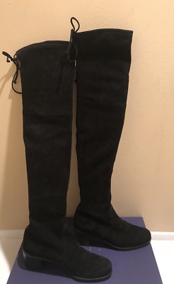 (US発)Stuart Weitzman オーバーニーブーツ ギフトにも Stuart Weitzman Elevated Black Suede Over The Knee Boots