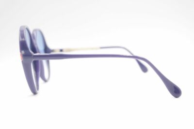 Lunettes De Soleil Vintage Menrad 752-732 - Monture Violette Ovale, Verres Bleus - Neuf Étiqueté, Allemagne