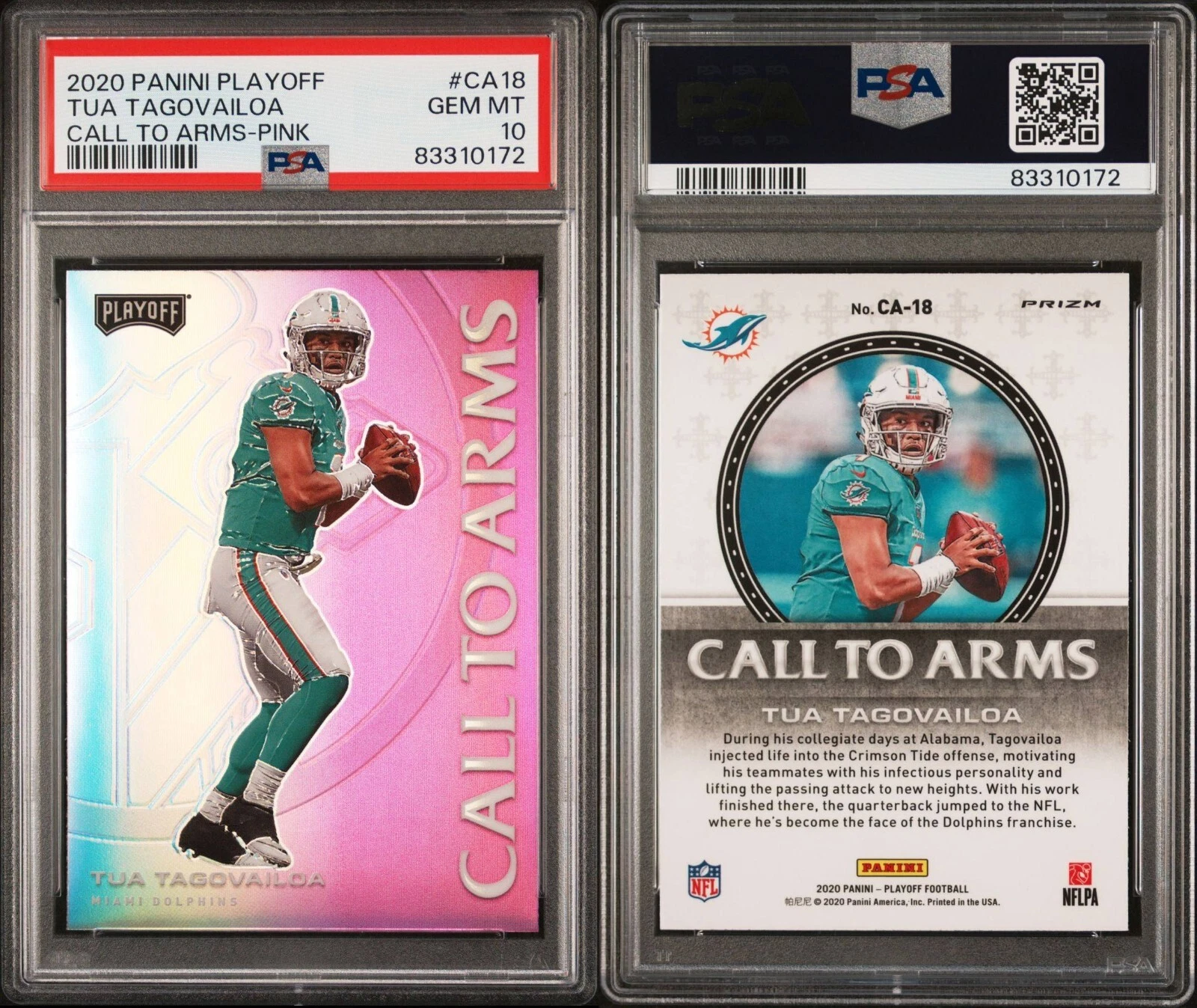 Tua Tagovailoa Panini Playoff Call to Arms #CA18 Pink