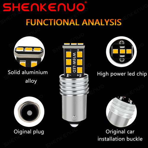 1156PY BA15S Amber Yellow Color LED Rear Turn Signal Light Bulbs Bright - Picture 3 of 10