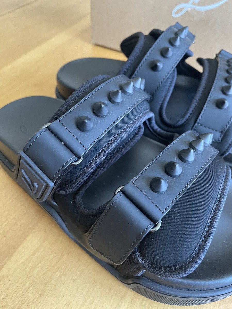 Christian Louboutin Daddy Studded Pool Slide Sandal Black Sz
