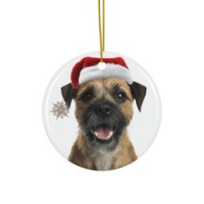 Border Terrier - Ceramic Christmas Ornament - Printed in USA
