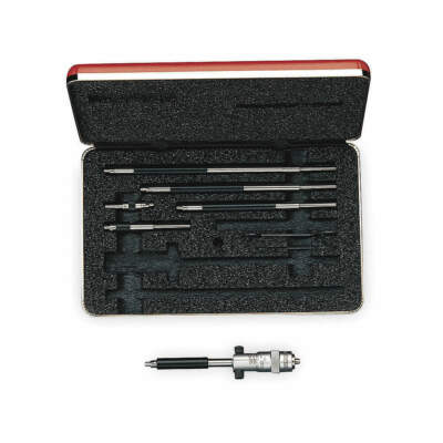 STARRETT 124CZ Solid-Rod Inside Micrometer Set with Case, 8-32'' Range, .001''