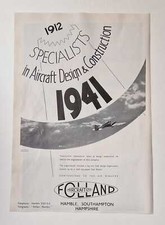 FOLLAND 'Specialists' - 1941 Vintage Aircraft Aviation Advert