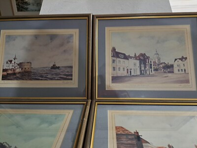 Lot of 4 framed signed Albert C Jupp Old Portsmouth prints
