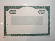 USA  Aktie blanco SPECIMEN STOCK CERTIFICATE ** Intaglio Shares gr&uuml;n UNC