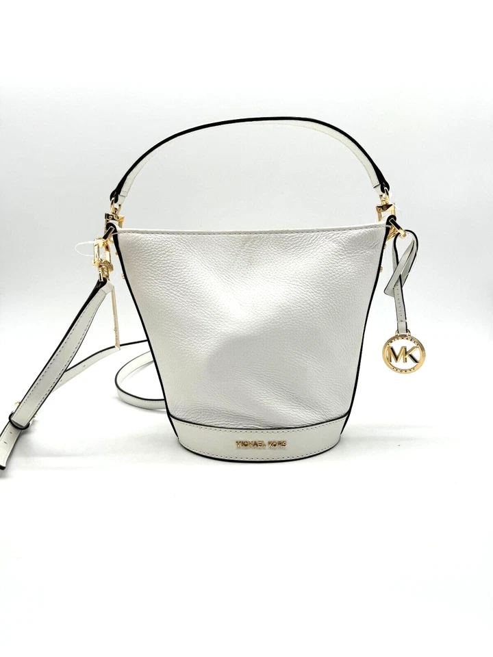 MICHAEL KORS Townsend Bolso Bandolera Pequeño Cubo Cuero Guijarro Mujer - Blanco Foto 2 de 4