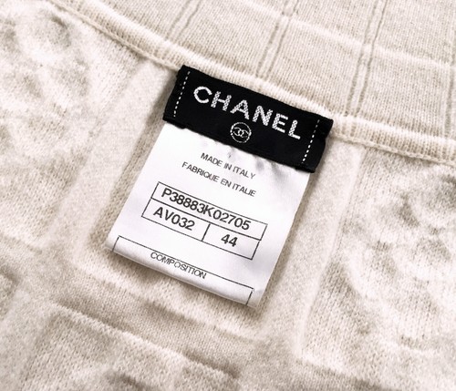 CHANEL 10PF Ivory Cashmere Knit Camellia DRESS * FR 44 / 10 ~ PRISTINE - Picture 6 of 7