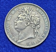 1822 Great Britain, Silver Crown Coin,  KGIIII King George IV - SECUNDO EDGE