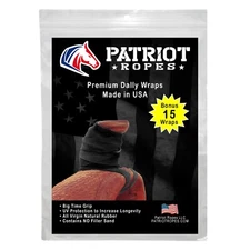 Patriot Ropes Black 100% Virgin Rubber Premium Saddle Horn Dally Wraps, 15 Pack