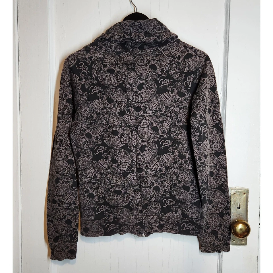 Толстовка с капюшоном Iron Fist Sweet Skull O Mine с длинным рукавом на молнии топ серая черная женская XS - Изображение 2 из 4