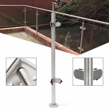 Stainless Steel Balustrade Posts Glass Clamps 8~12mm Handrail Grade 316 Railings