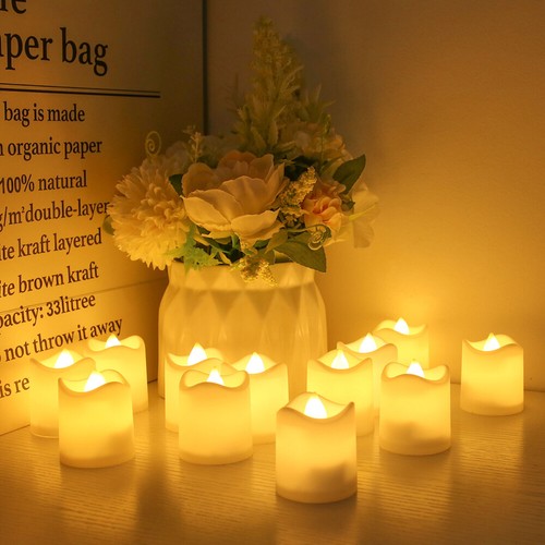 Led Tea Lights Candles LED Flickering Flameless Battery Operated Wedding UK^ - Picture 18 of 19
