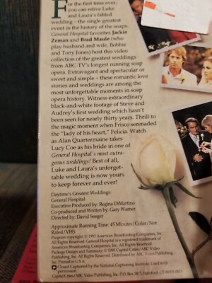 その他 General Hospital Weddings [VHS] Vintage General Hospital Luke & Laura Volume 1 & Daytime