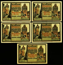 Gransee. 25, 50, 75 Pfennig, 1,25 + 1,75 Mark o. D. UNC.