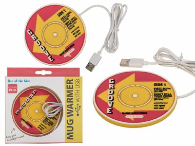 USB Retro Schallplatte Silikon Heizung Untersetzer Wärmer Elektrische Isolierung Becher Tasse 