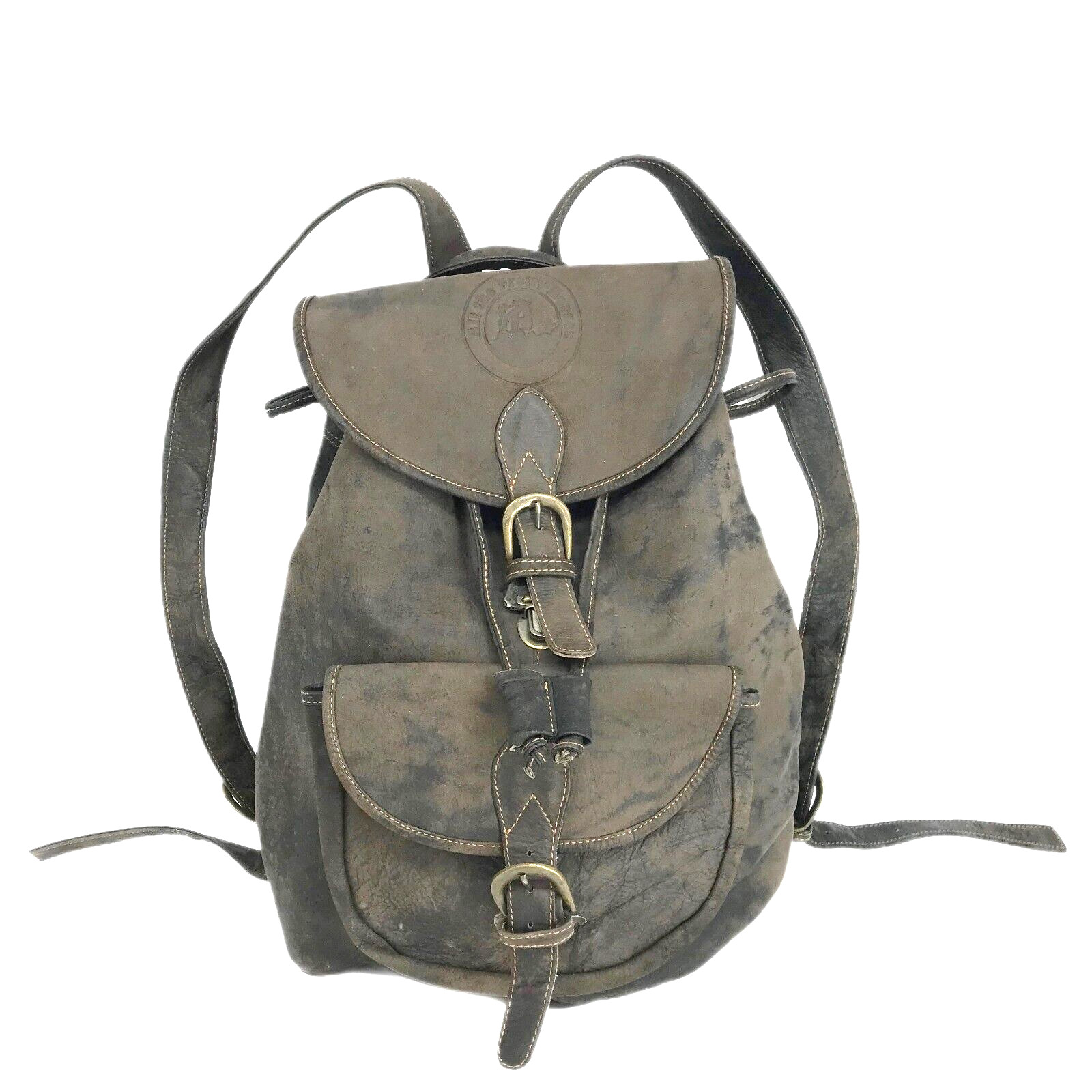 Backpack Handcrafted Large Rucksack Thick Brown W… - image 1