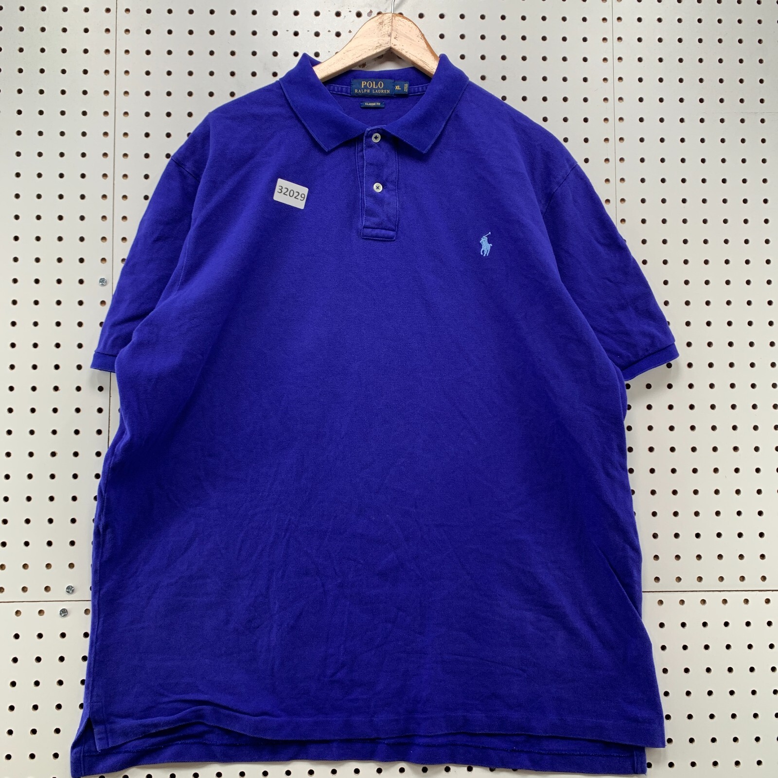 Polo Ralph Lauren camicia colletto uomo XL BLU viola pony vestibilità classica 24x30