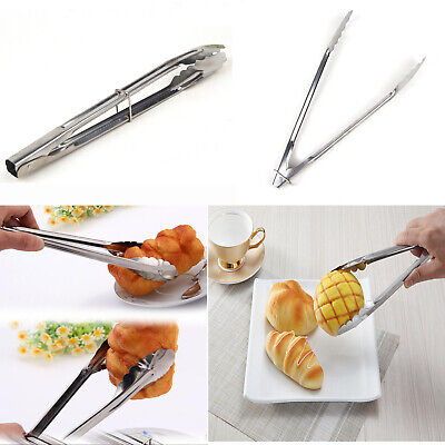 Food Tongs Clip Stainless Steel Salad Kitchen Clamp Buffet BBQ Bread Serving