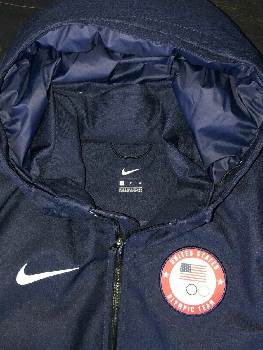 Nike Team USA Olympic DOWN 550 PARKA Winter Jacket Navy Obsidian Blue Men&#039;s S eBay