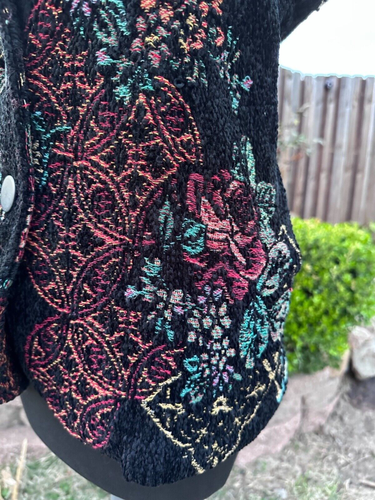 Folk Tapestry Vest Sz M Needlepoint Embroidery Ca… - image 5