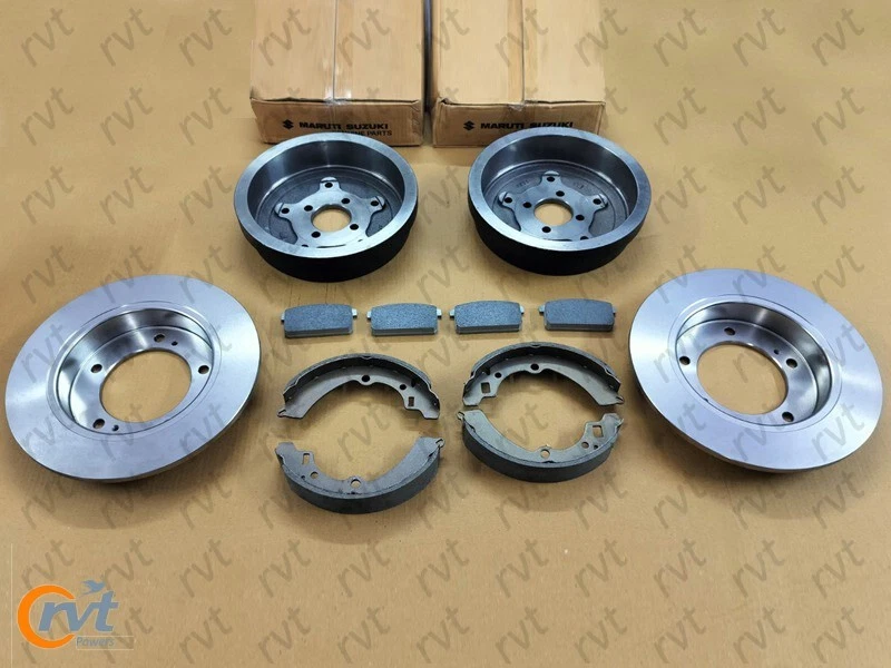 Front Brake Rotors & Pads Rear Drums Shoes 6pc Kit for Suzuki Samurai 1986-1994 - Image 4 of 4