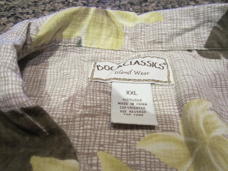 Camisa Boca Classics Abotonada - Marrón Con Flores - 2XL - 100% Seda Foto 3 de 3