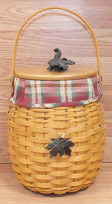 Genuine Longaberger Woodcrafts 2000 October Fields Basket With Lid & Liner *READ