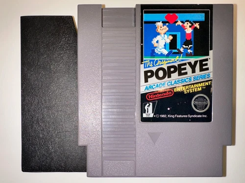 Popeye Nintendo Entertainment System 1986 NES Black Box 5 Screw 1st Print NICE!