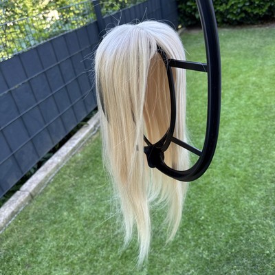 ECHTHAAR!!! Exklusive Topper, 40cm, 100 Gramm, Platinblond, Super Qualität