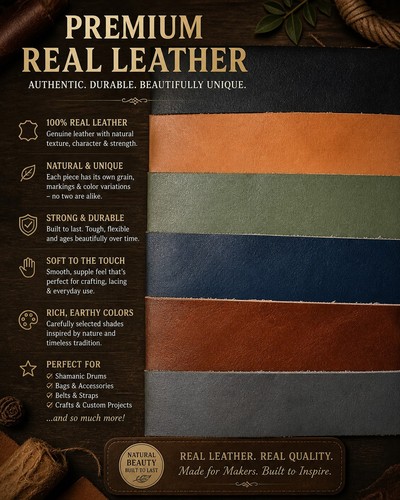 Full Grain Real Cowhide Leather Pre-Cut Sheets – Multiple Sizes, Colors