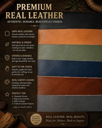 Full Grain Real Cowhide Leather Pre-Cut Sheets – Multiple Sizes, Colors - product listing photo