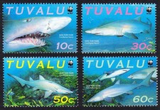 Sand Tiger Shark 4v Tuvalu 2000 MNH SG#872-875 MI#862-865 Sc#816 a-d
