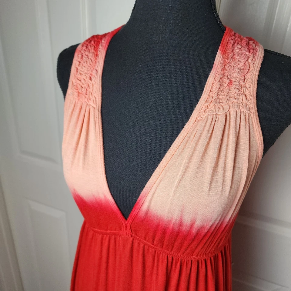 Maxi Vestido Boston Proper M Rojo Playa Piscina Encubrimiento Boho Resort Hecho en EE. UU. Foto 2 de 4