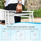 Outdoor Basic Portable Folding Chair Camping Chair With Backrest White, 4 Pack — photo 10