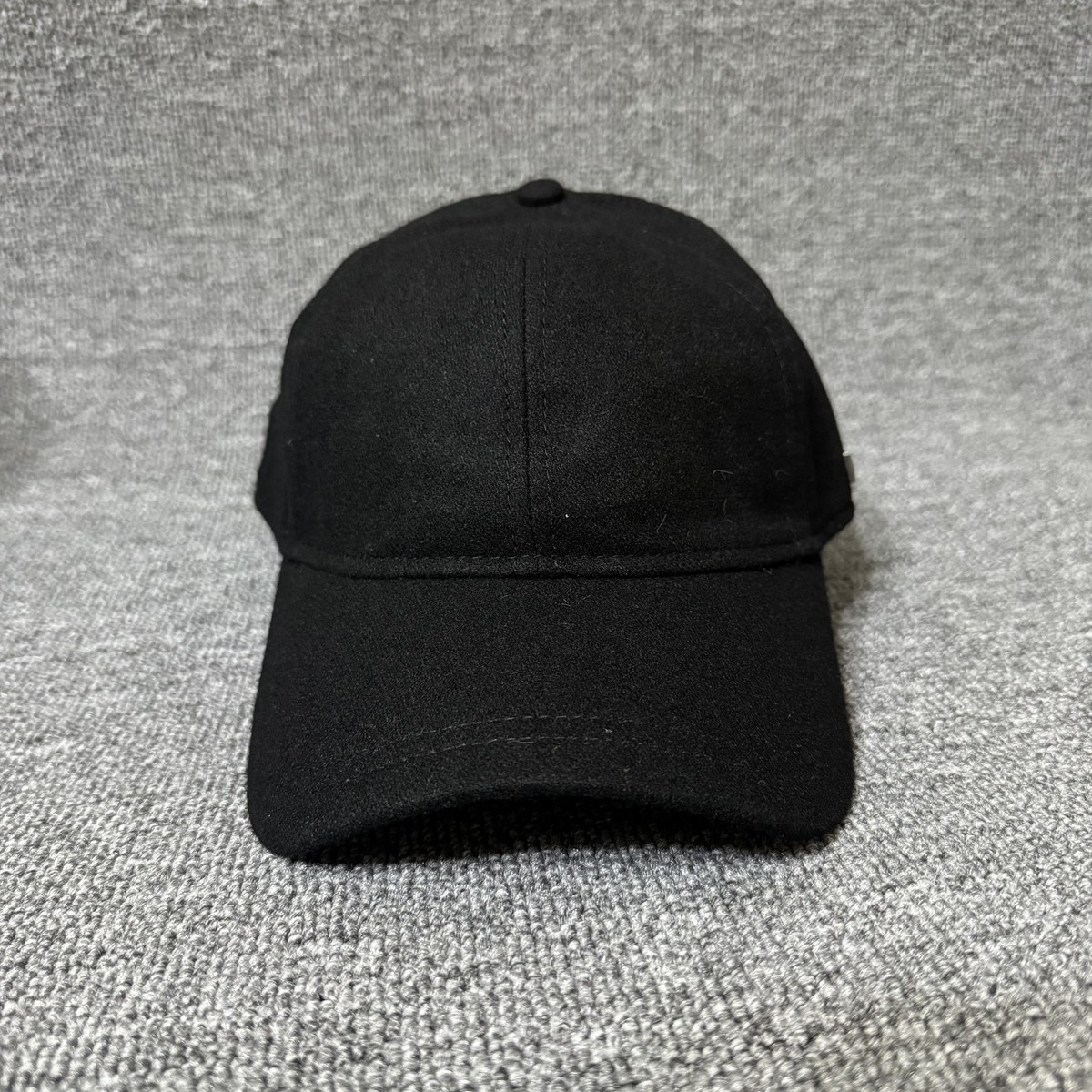 New Era Plain Black Dad Hat Curved Brim Strapback Cap