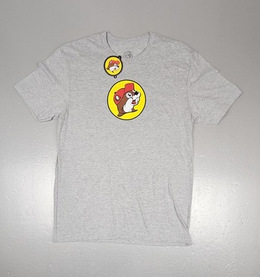 Bucees T-Shirt Mens Medium Gray Beaver Truck 1982 Gas Station with Sticker NWT