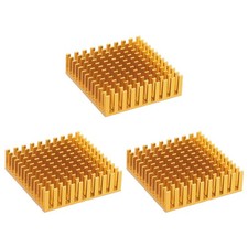 3 Pcs Heatsink 40x40x11mm Aluminum Heat Sink with Thermal Blue Sticker Gold