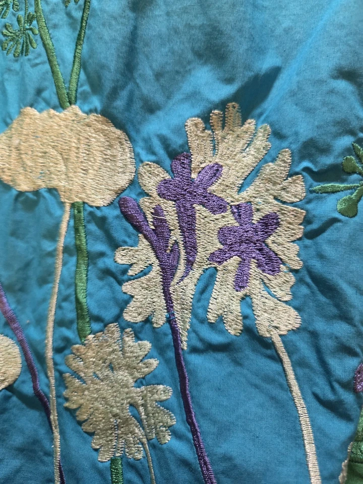 Eshakti Custom женщин бирюзовый цветочный аппликация плиссированные платье размер 3 x 24 Вт - Изображение 4 из 4