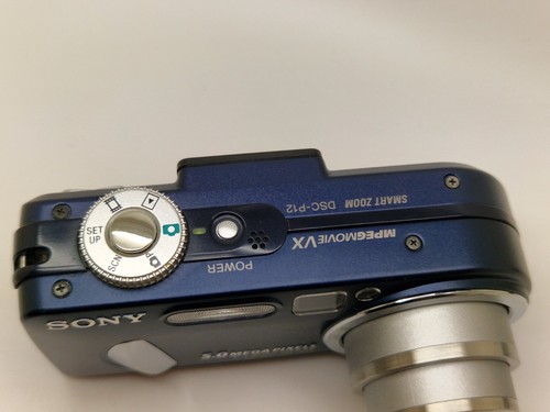 VGC BOXED Sony Cybershot DSC-P12 5.0MP Blue Compact Digital Camera 3UKPOST - Picture 2 of 14