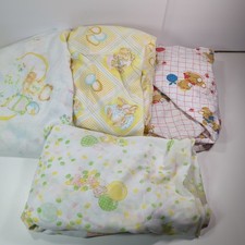 4 Vintage Dundee Crib Sheet Fitted Shirttales Bunny Bear Easter Animal Jellybean