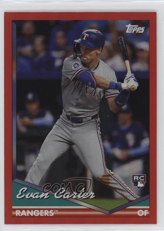 2024 Archives 1994 Topps Red Hot Foilboard 23/50 Evan Carter #223 Rookie RC 0m89