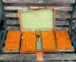 Vintage Butterscotch Bakelite Mahjong Set