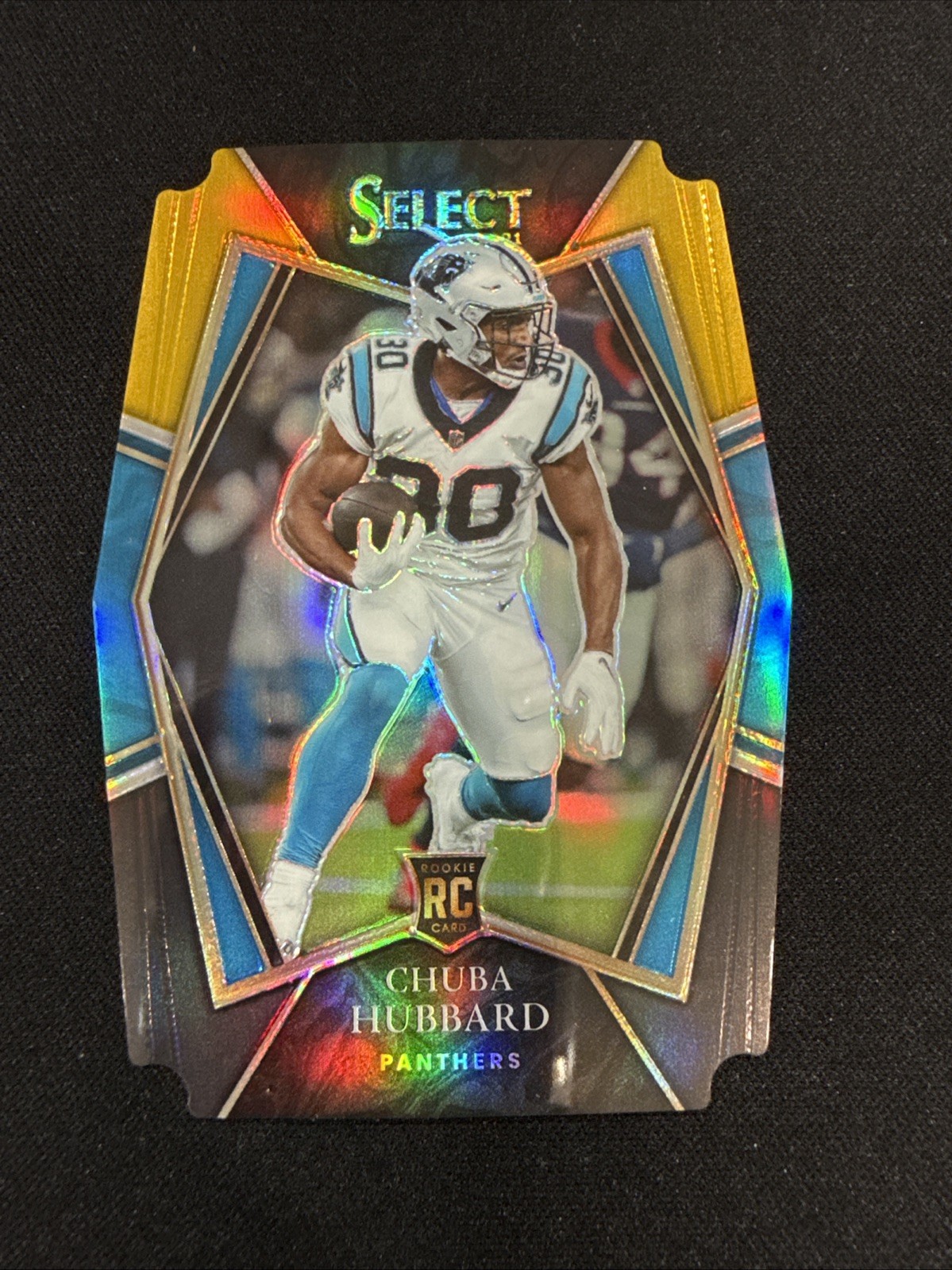 Chuba Hubbard 2021 Select Black & Gold Prizm Die Cut 176 Panthers Rookie F50