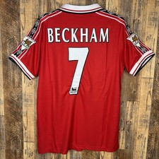 Manchester United 1999-00 Home Football Jersey BECKHAM 7 Men  s L