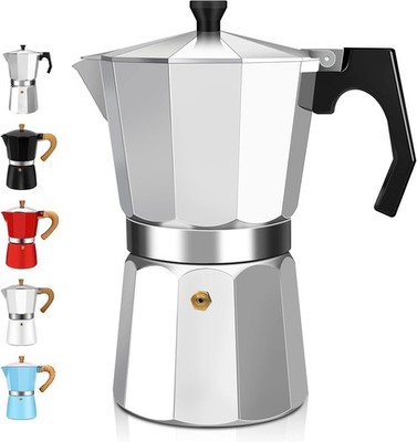  	 9-cup aluminum espresso stove-top moka pot Classic Italian moka coffee maker