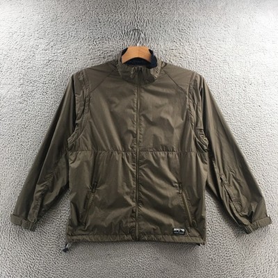 Eddie Bauer Windbreaker Jacket Mens M Green Lightweight Zip Front Mock Neck