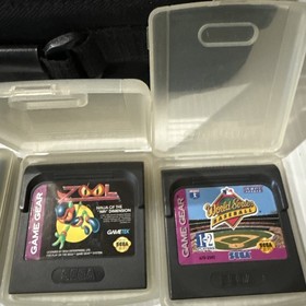 Sega Game Gear Handheld Portable Console/System w Bag 13 Games Powers On